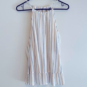 Nine West Womens Ruffled Hem Halter Neck Tank Top X